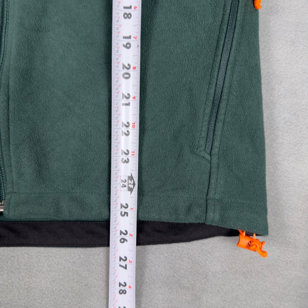 The North Face Mens Full Zip Fleece Jacket Green Orange Trim Medium - Picture 6 of 7